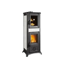 STUFA LEGNA C/FORNO  7,3 KW GEMMA CERAM BIAN V6