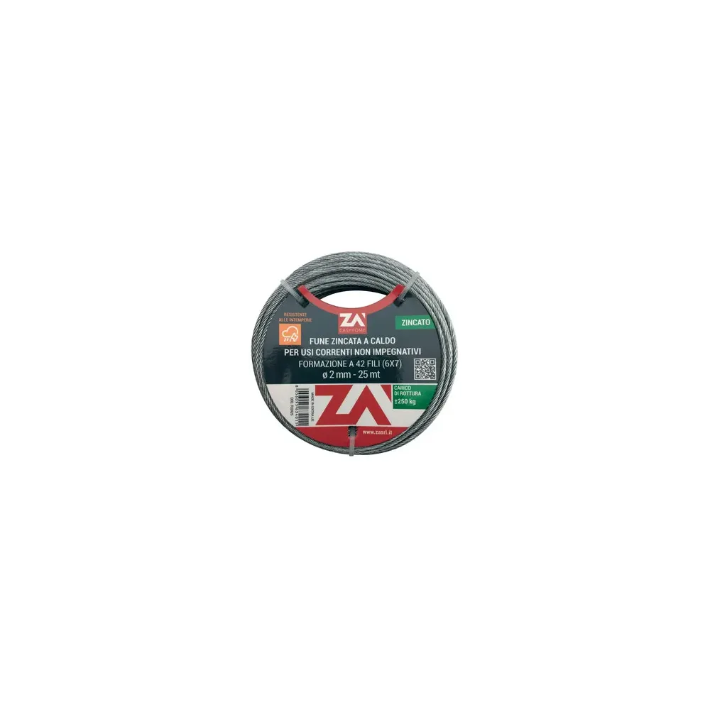 FUNE ACCIAIO COMMERCIALE 42F D  3 MM CF 25 M