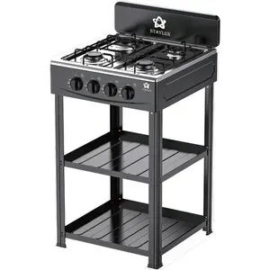 CUCINA 4 FUOCHI 2 MENSOLE BOMBOLA 49X49 CM NERO