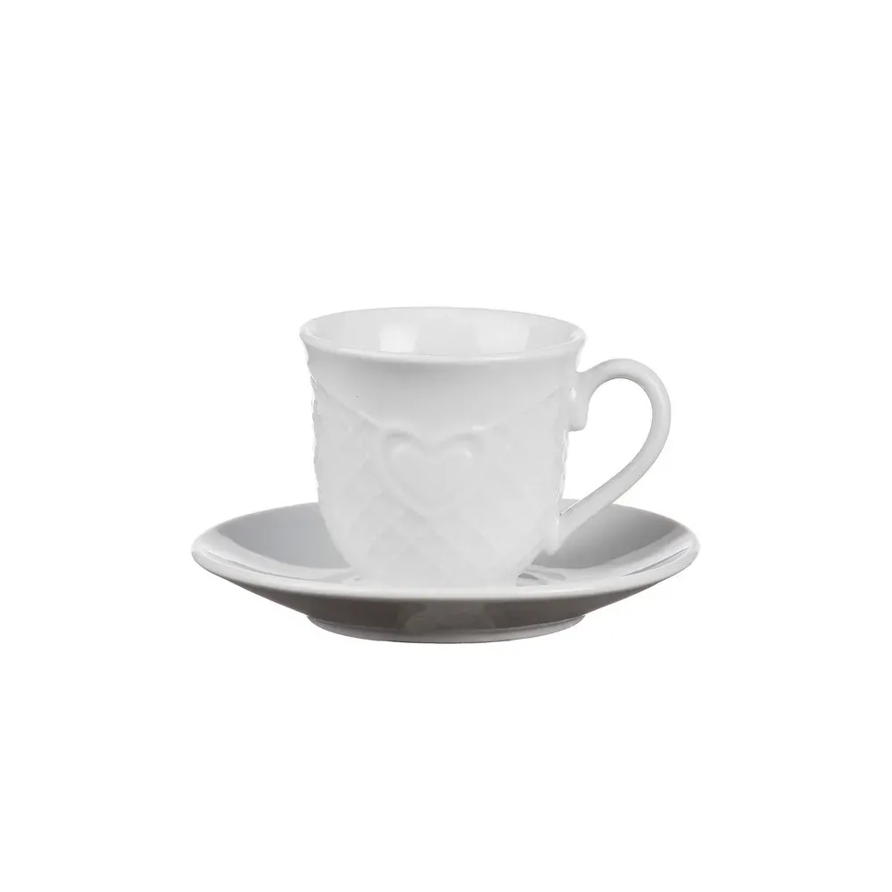 TAZZINA CAFFE CUORI C/PIATTINO 6PZ