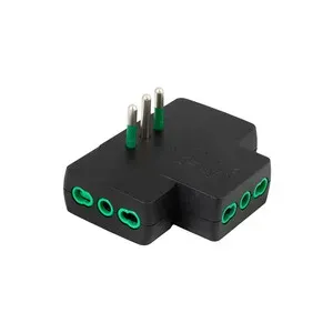 FME 87226RM ADATTATORE PIATTO 10A 3PR BIP C/LIMIT NERO