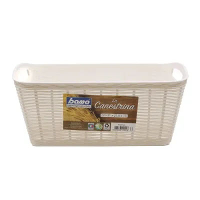 CESTA CASALINGA 'LA CANESTRINA' cm.31 x 21,5 x h.13 - panna