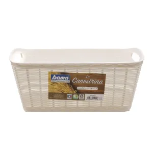 CESTA CASALINGA 'LA CANESTRINA' cm.31 x 21,5 x h.13 - panna