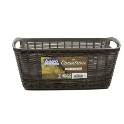 CESTA CASALINGA 'LA CANESTRINA' cm.31 x 21,5 x h.13 - tortora