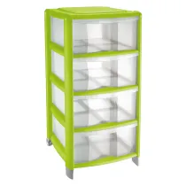 CASSETTIERA ALTA colore trasparente/lime
