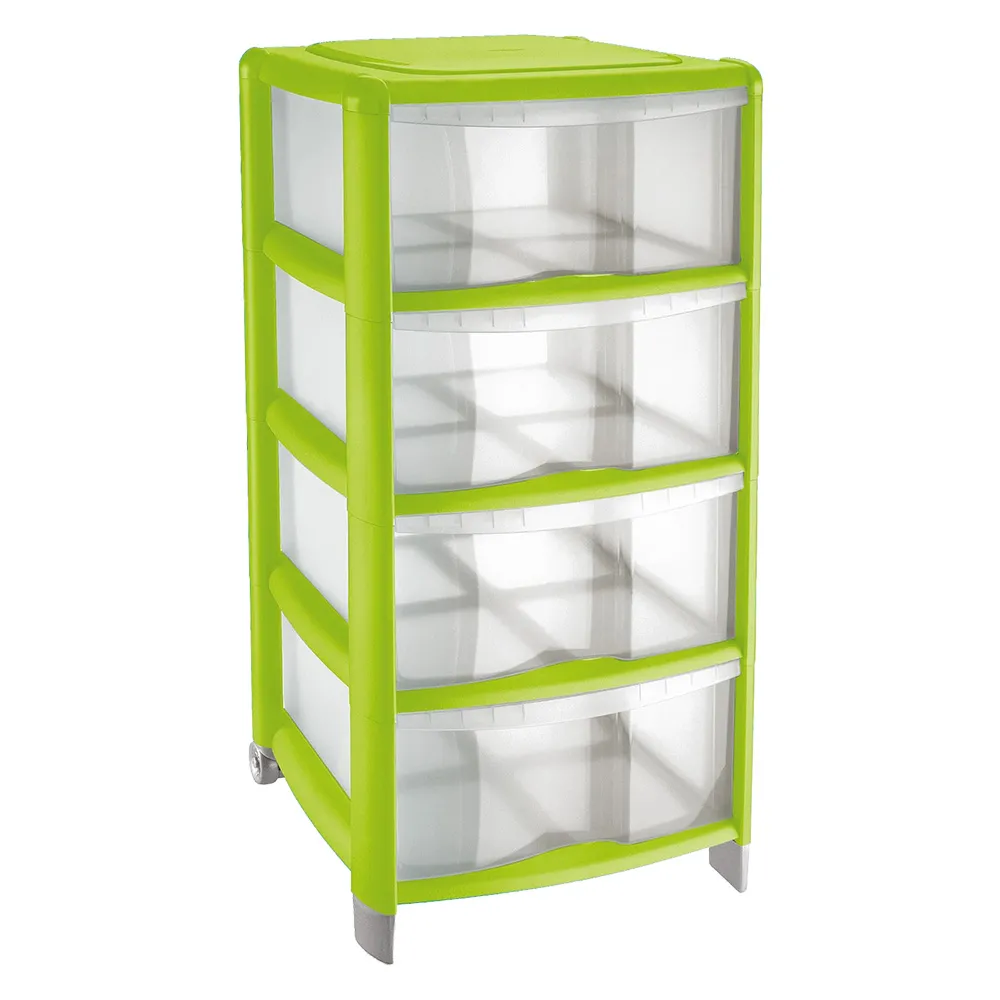 CASSETTIERA ALTA colore trasparente/lime