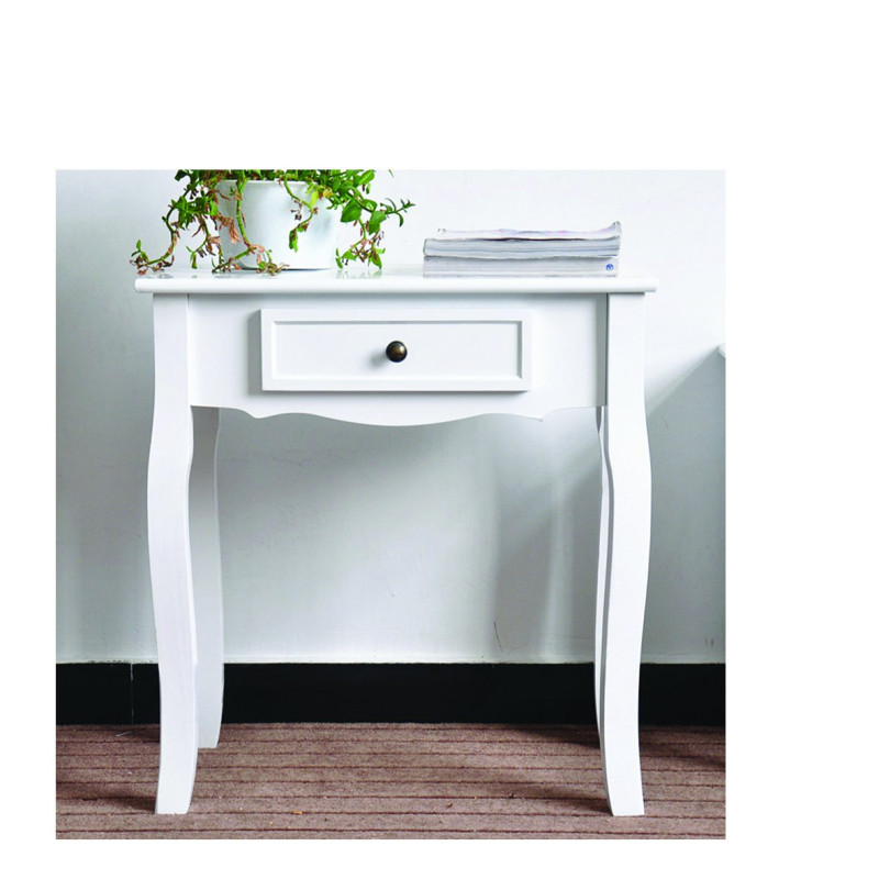 KELLY WHITE CONSOLE 1 DRAWER 80X25X75