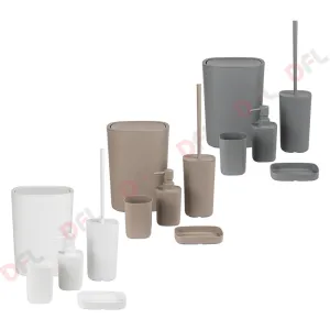 KIT ACCESSORI DA BAGNO 'PODDY' col. grigio