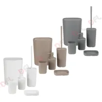 KIT ACCESSORI DA BAGNO 'PODDY' col. tortora