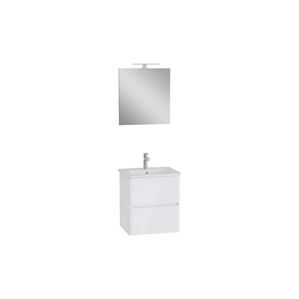 MOBILE BAGNO 'MIA ROUND PLUS' base cm. 75 x 44,5 x 62,5 - bianco lucido