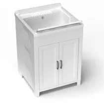 KIT LAVATOIO RESINA ANTIACIDO 60X60 CM BIANCO