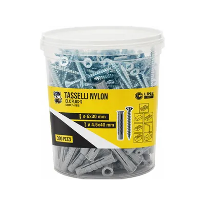 C BARATTOLO 300 TASSELLI NYLON CLX PLUS-S 6X30 C/V
