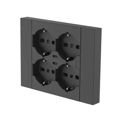 MULTIPRESA INCASSO QUADRA 4 P BIP.SCH + 2 USBC NER