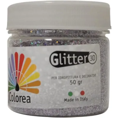 GLITTER PRISMATICI IN POLVERE gr.50 - colore argento