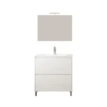 MOBILE BAGNO 'LISBONA' base cm 80 x 47,5 x h.85,5 - colore rovere ghiaccio