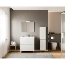 MOBILE BAGNO 'LISBONA' base cm 80 x 47,5 x h.85,5 - colore rovere ghiaccio