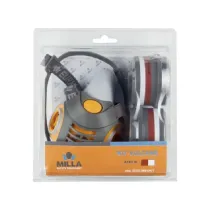 MASCHERA RESPIRATORIA BIFILTRO “VULCANO” MILLA IN KIT con 2 Filtri A1P2