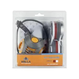 MASCHERA RESPIRATORIA BIFILTRO “VULCANO” MILLA IN KIT con 2 Filtri A1P2