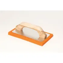 FRATTONE SPUGNA ARANCIO C/MANICO LEGNO 140X215 MM