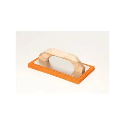 FRATTONE SPUGNA ARANCIO C/MANICO LEGNO 140X215 MM