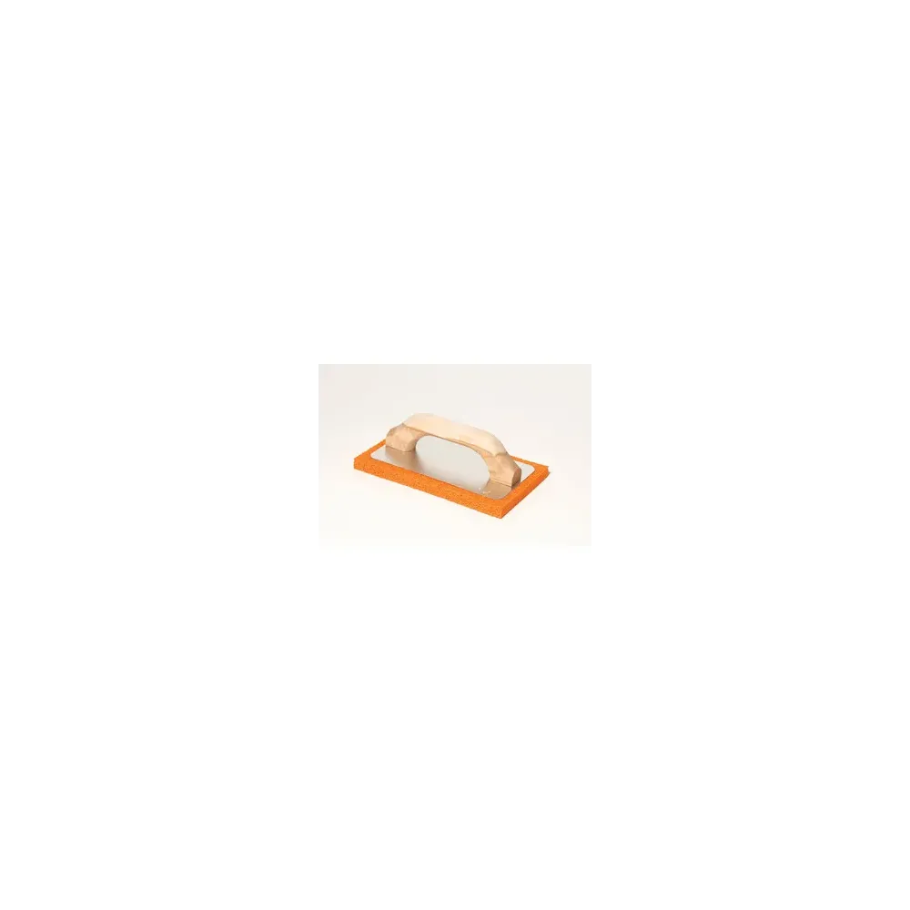 FRATTONE SPUGNA ARANCIO C/MANICO LEGNO 140X215 MM