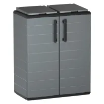 ARMADIO BASSO A SCOMPARTI PER RACCOLTA DIFFERENZIATA cm 68 x 37 x H.84 (l x p x h) - 2 scomparti