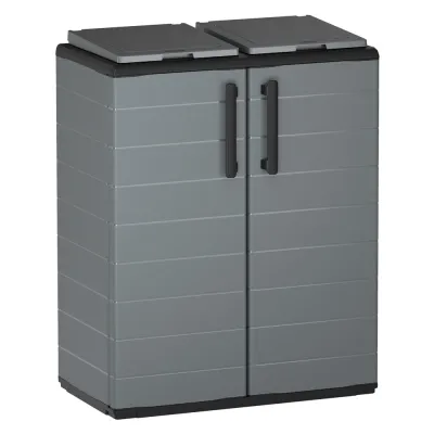 ARMADIO BASSO A SCOMPARTI PER RACCOLTA DIFFERENZIATA cm 68 x 37 x H.84 (l x p x h) - 2 scomparti