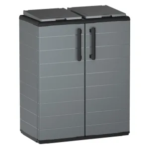 ARMADIO BASSO A SCOMPARTI PER RACCOLTA DIFFERENZIATA cm 68 x 37 x H.84 (l x p x h) - 2 scomparti