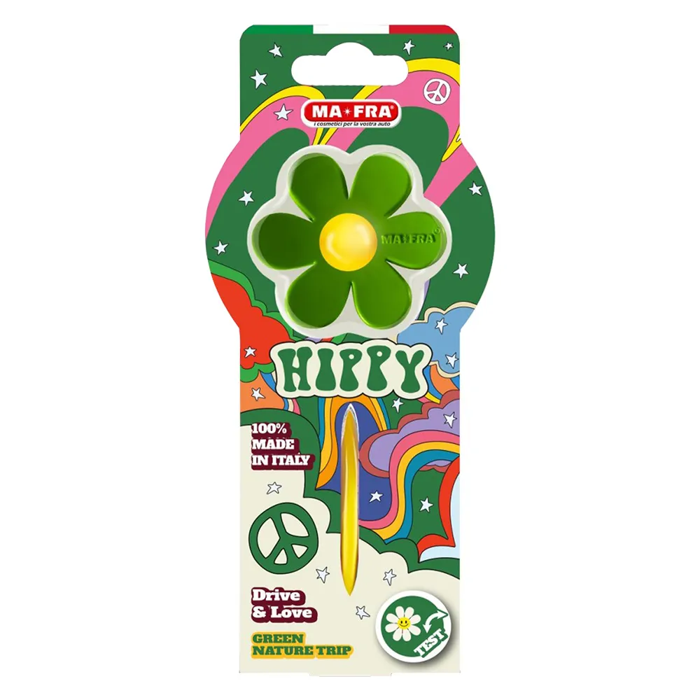 PROFUMATORE PER AUTO 'HIPPY' 'Nature Trip' verde - profumo fiorito