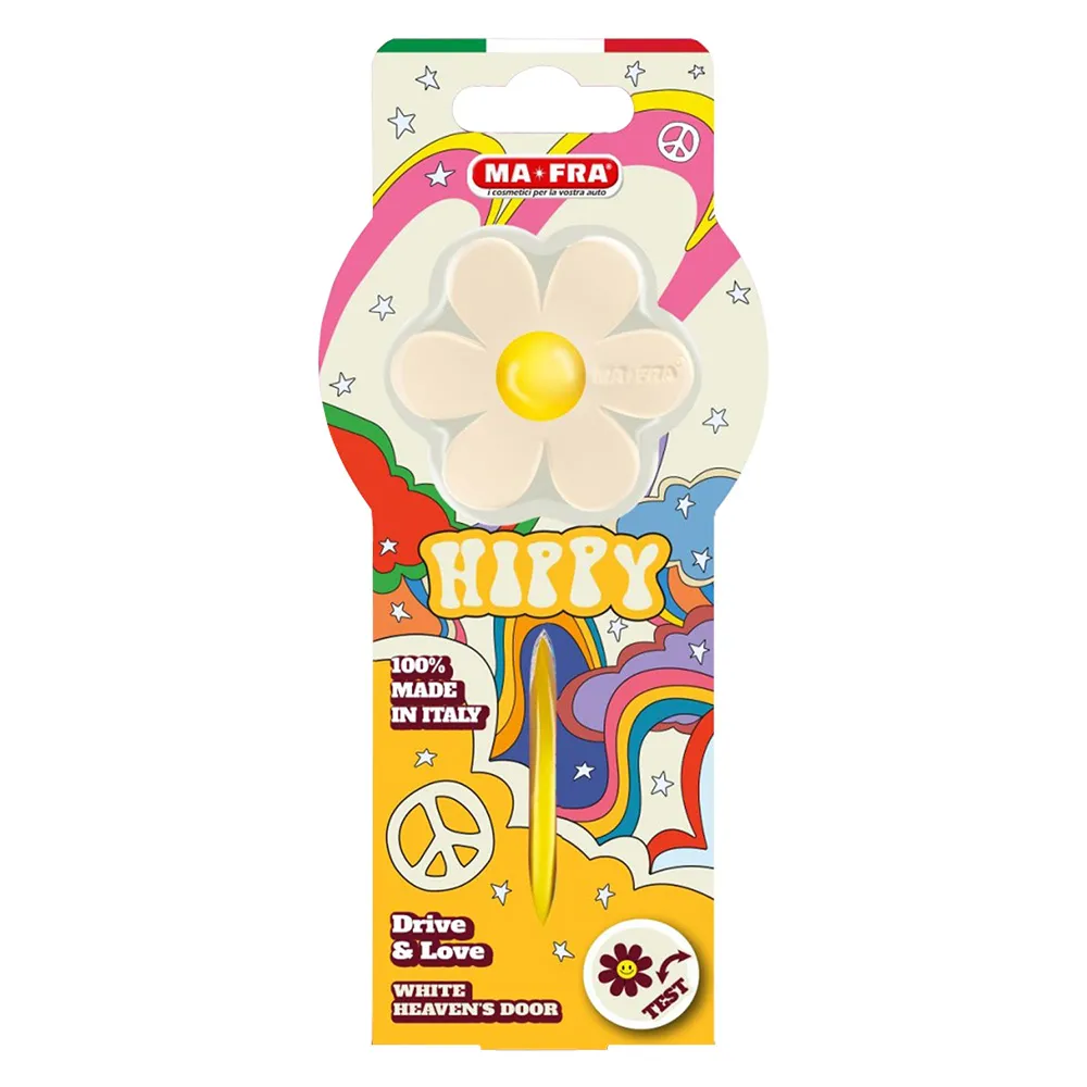 PROFUMATORE PER AUTO 'HIPPY' 'Heaven's door' white - profumo dolce delicato