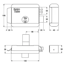 SERRATURA ELETTRICA DA APPLICARE PER CANCELLI ART. 68080 Dx - E 50