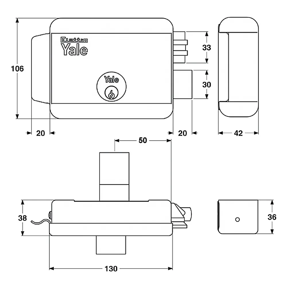 SERRATURA ELETTRICA DA APPLICARE PER CANCELLI ART. 68080 Dx - E 50