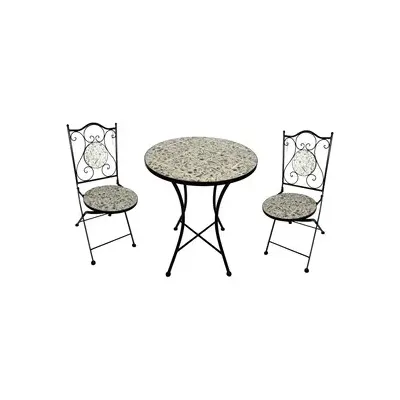 C SET TAVOLO TONDO MOSAICO C/2 SEDIE LILLE
