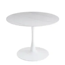TAVOLO MIMOSA D 100 BIANCO/MARMO BIANCO