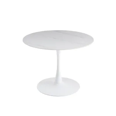 TAVOLO MIMOSA D 100 BIANCO/MARMO BIANCO