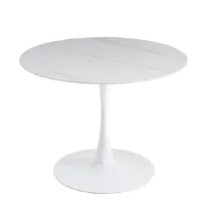 TAVOLO MIMOSA D 100 BIANCO/MARMO BIANCO