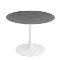TAVOLO MIMOSA D 100 BIANCO/MARMO GRIGIO