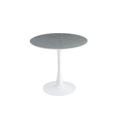 TAVOLO MIMOSA D  80 BIANCO/MARMO GRIGIO