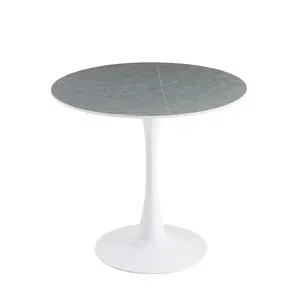 TAVOLO MIMOSA D  80 BIANCO/MARMO GRIGIO