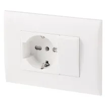 PLACCA PRECOMPOSTA 1 presa P40 + 1 deviat. 10A - col.bianco