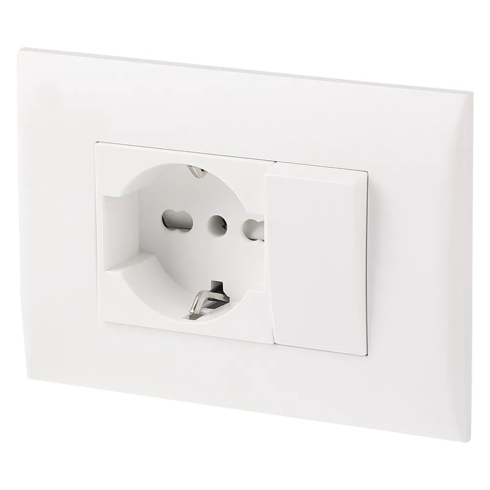 PLACCA PRECOMPOSTA 1 presa P40 + 1 deviat. 10A - col.bianco