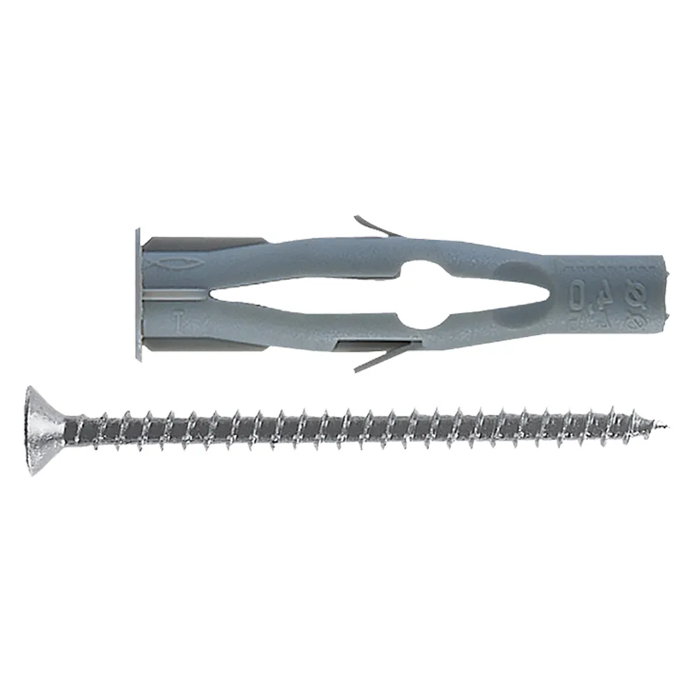 TASSELLO NYLON CON VITE 'FU-V' FU10x60V Ø 10x 60-vite 6x80 mm TASSELLO NYLON CON VITE 'FU-V' FU10x60V Ø 10x 60-vite 6x80 mm
