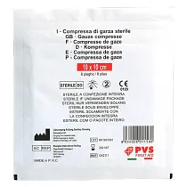 BUSTA GARZA COMPRESSA STERILE misura cm. 10 x 10 - 8 strati - cf. da 10 pz.