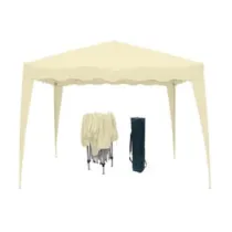 GAZEBO POLIESTERE RIPIEGABILE BIANCO NATURALE