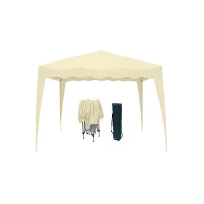 GAZEBO POLIESTERE RIPIEGABILE BIANCO NATURALE