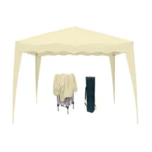 GAZEBO POLIESTERE RIPIEGABILE BIANCO NATURALE