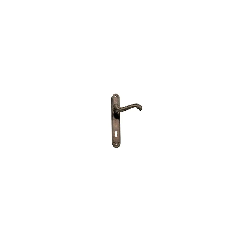 MANIGLIA BAROCCO CON PLACCA IN OTTONE