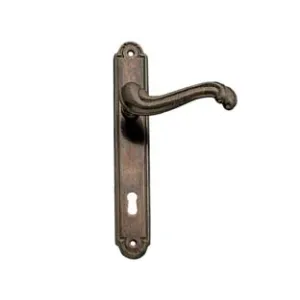 MANIGLIA BAROCCO CON PLACCA IN OTTONE