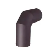 GOMITO 90° PORCELLANATO PER STUFE A LEGNA NERO OPACO PESANTE MM.1