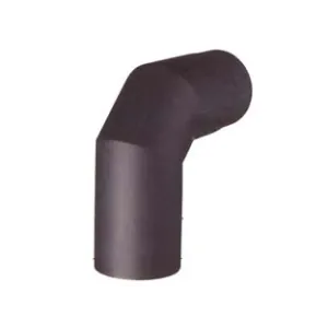 GOMITO 90° PORCELLANATO PER STUFE A LEGNA NERO OPACO PESANTE MM.1